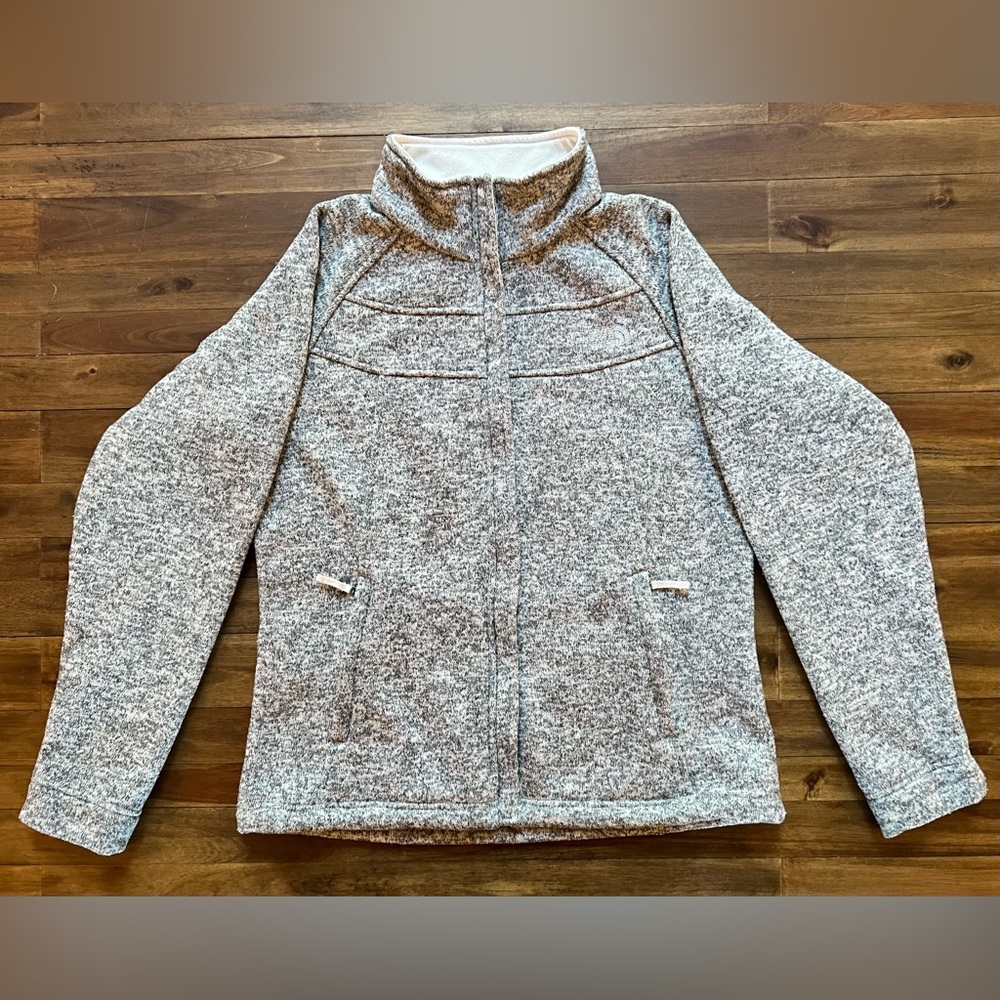 Women’s Light Gray The North Face Fleece Full Zip Jacket